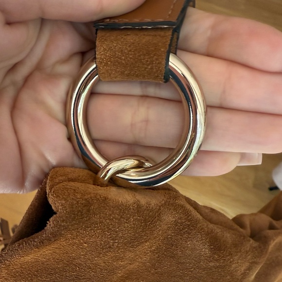 Jimmy Choo Soft Hobo Suede Handbag Wood - Picture 16 of 16